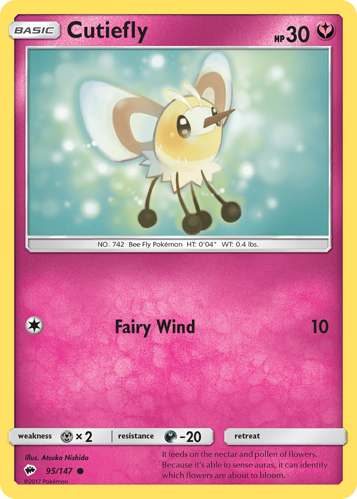 Cutiefly — SM - Burning Shadows Pokémon TCG card by Atsuko Nishida