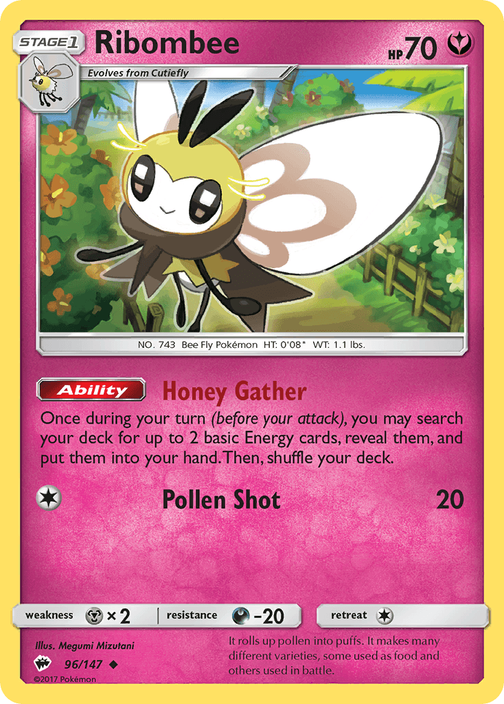Ribombee — SM - Burning Shadows Pokémon TCG card by Megumi Mizutani