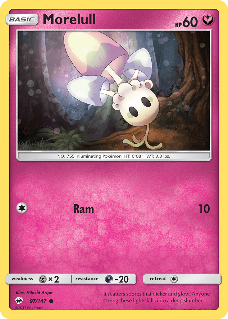 Morelull — SM - Burning Shadows Pokémon TCG card by Hitoshi Ariga