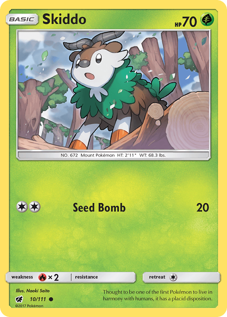 Skiddo — SM - Crimson Invasion Pokémon TCG card by Naoki Saito
