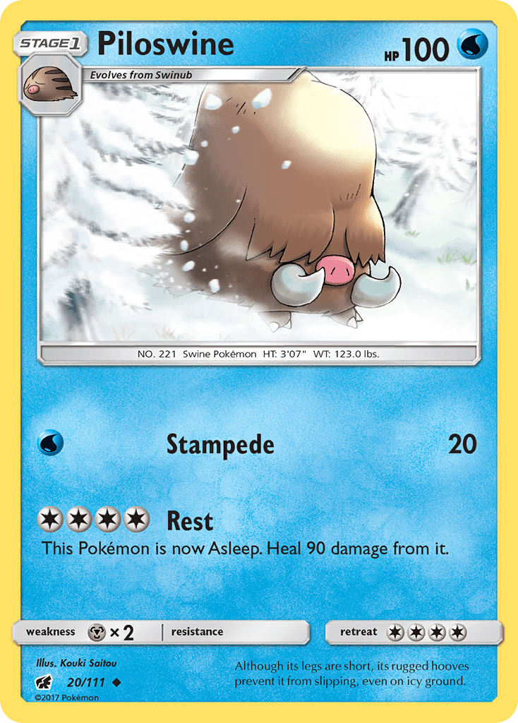 Piloswine — SM - Crimson Invasion Pokémon TCG card by Kouki Saitou