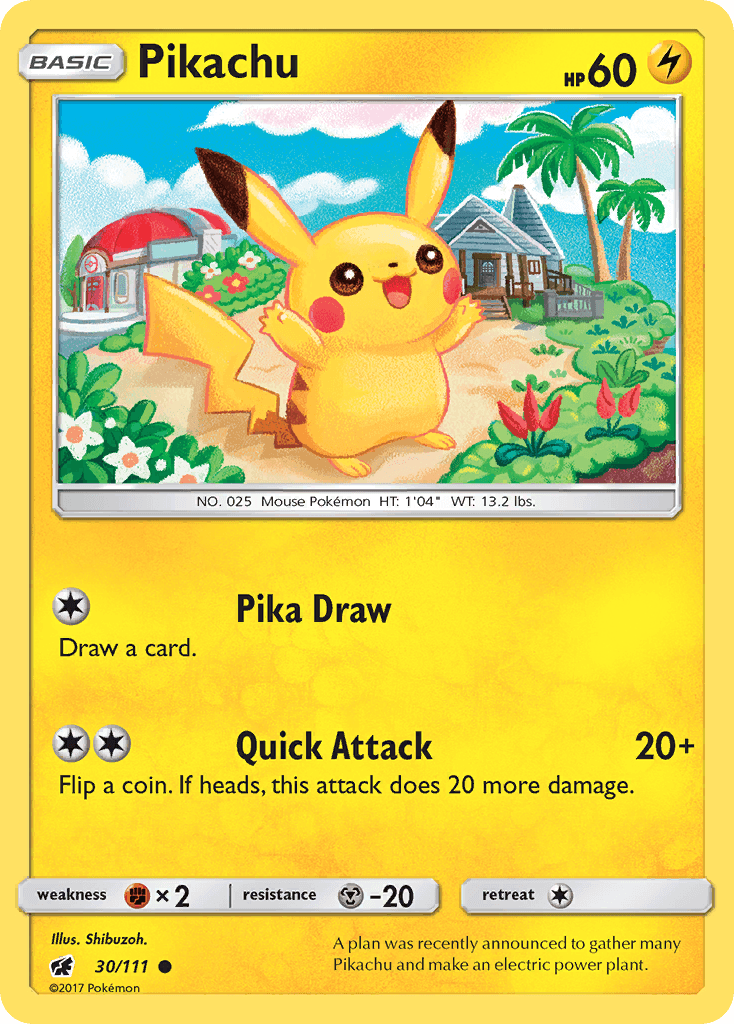 Pikachu — SM - Crimson Invasion Pokémon TCG card by Shibuzoh.