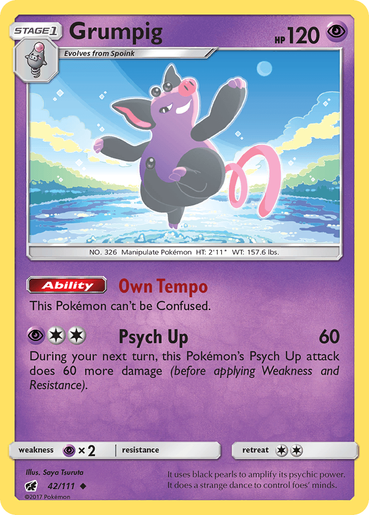 Grumpig — SM - Crimson Invasion Pokémon TCG card by Saya Tsuruta