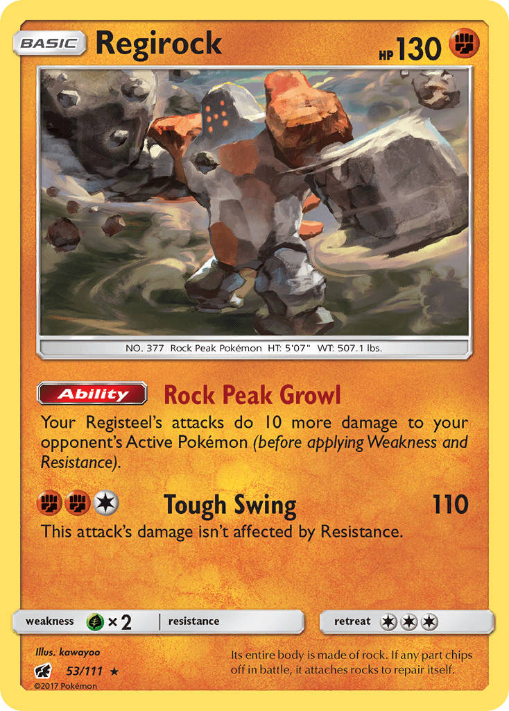 Regirock — SM - Crimson Invasion Pokémon TCG card by kawayoo