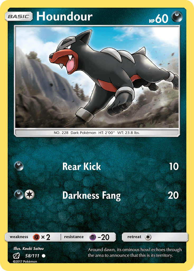Houndour — SM - Crimson Invasion Pokémon TCG card by Kouki Saitou