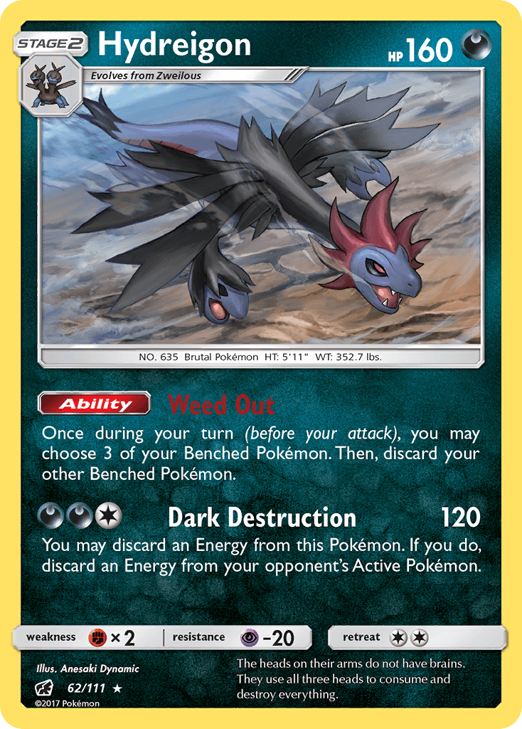 Hydreigon — SM - Crimson Invasion Pokémon TCG card by Anesaki Dynamic