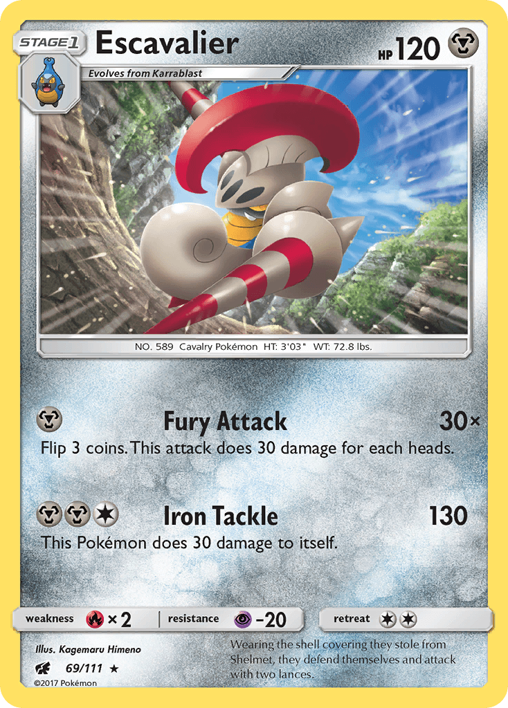 Escavalier — SM - Crimson Invasion Pokémon TCG card by Kagemaru Himeno