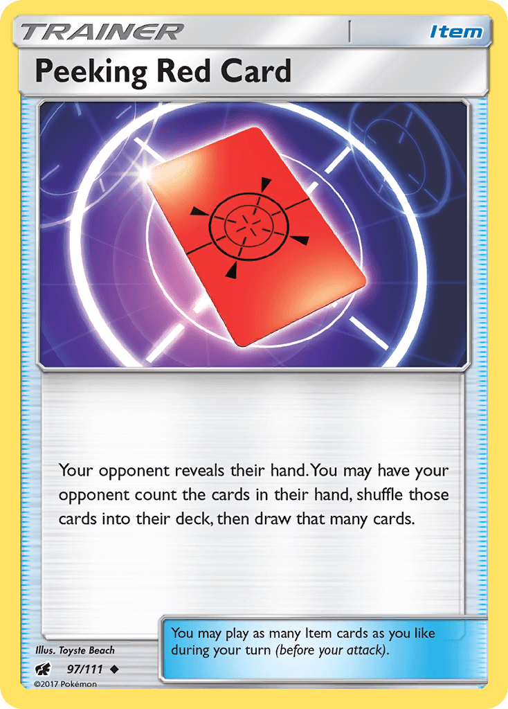 Peeking Red Card — SM - Crimson Invasion Pokémon TCG card by Toyste Beach