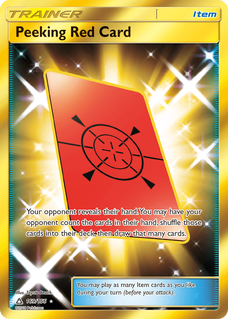 Peeking Red Card — SM - Ultra Prism Pokémon TCG card by Toyste Beach