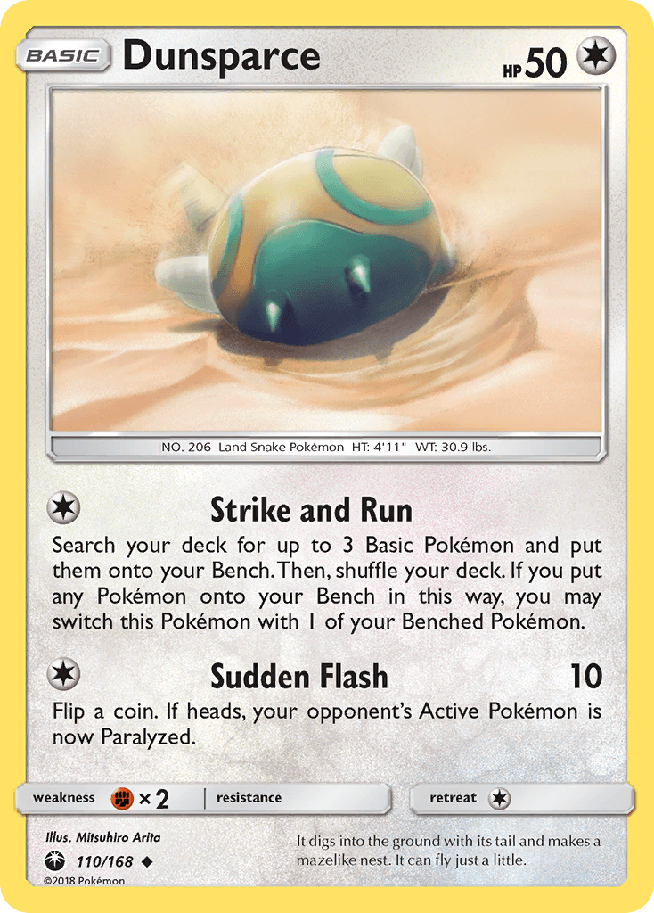 Dunsparce — SM - Celestial Storm Pokémon TCG card by Mitsuhiro Arita