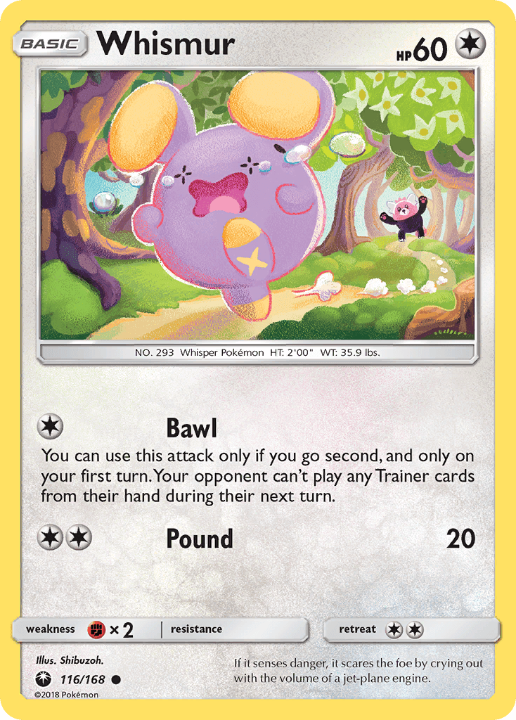 Whismur (116) — SM - Celestial Storm Pokémon TCG card by Shibuzoh.