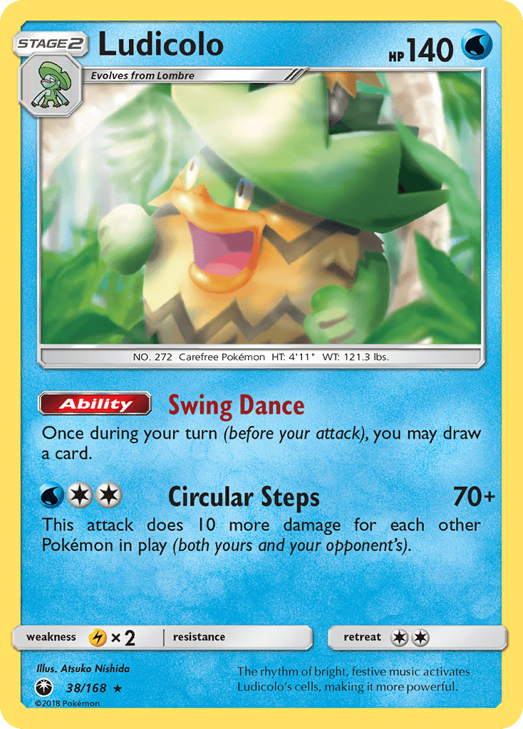 Ludicolo — SM - Celestial Storm Pokémon TCG card by Atsuko Nishida