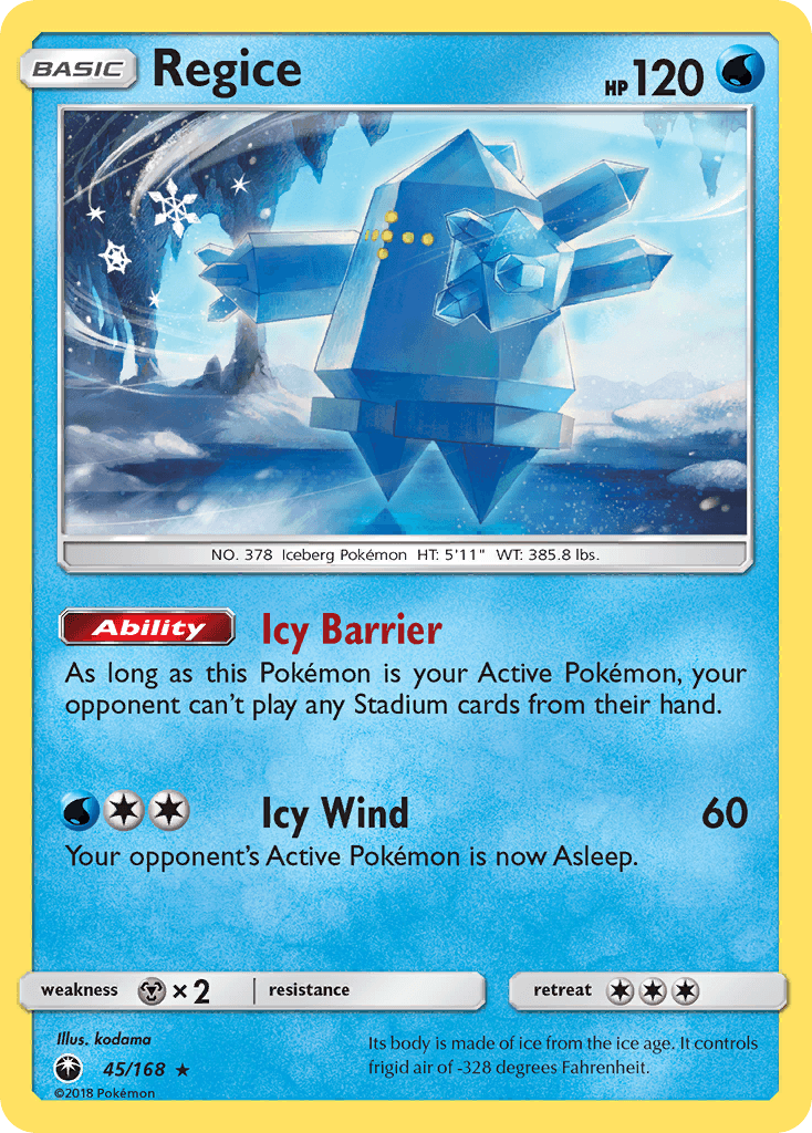 Regice — SM - Celestial Storm Pokémon TCG card by kodama