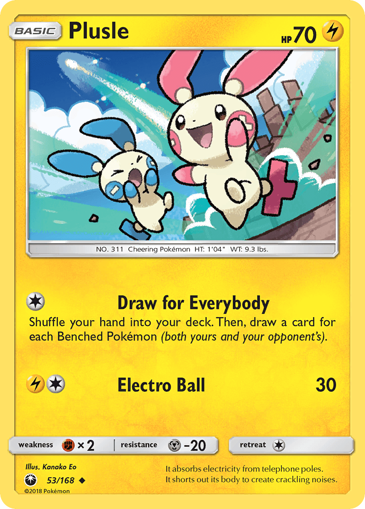 Plusle — SM - Celestial Storm Pokémon TCG card by Kanako Eo