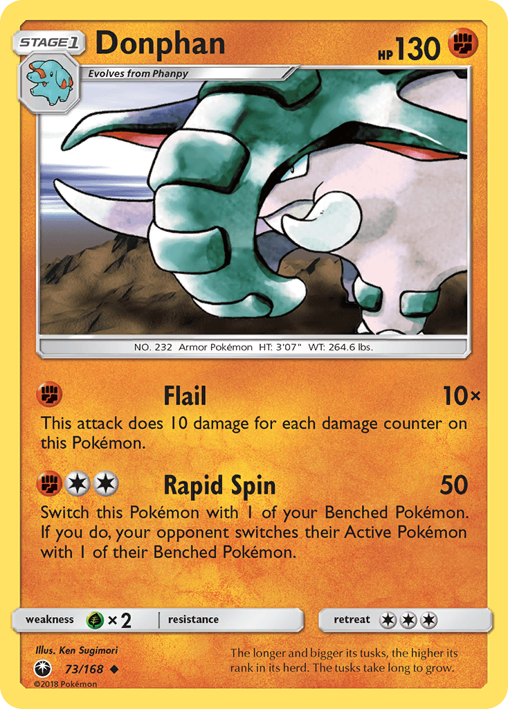 Donphan — SM - Celestial Storm Pokémon TCG card by Ken Sugimori