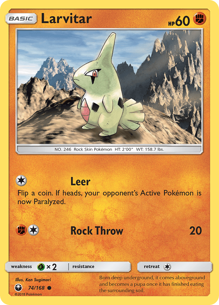 Larvitar — SM - Celestial Storm Pokémon TCG card by Ken Sugimori