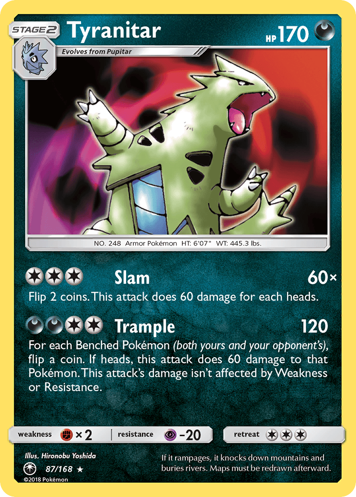 Tyranitar — SM - Celestial Storm Pokémon TCG card by Hironobu Yoshida