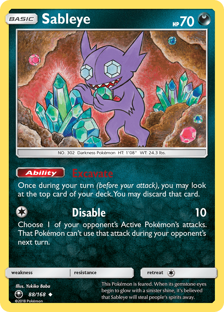 Sableye — SM - Celestial Storm Pokémon TCG card by Yukiko Baba