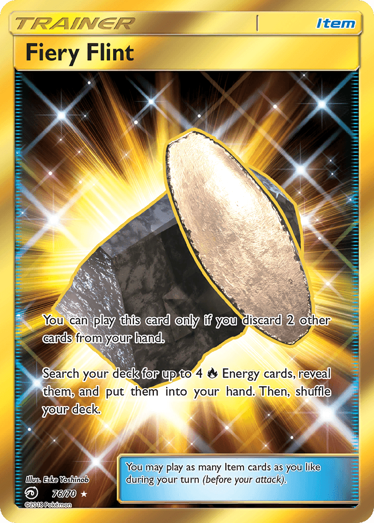 Fiery Flint — Dragon Majesty Pokémon TCG card by Eske Yoshinob