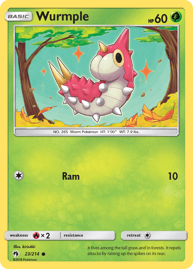 Wurmple — SM - Lost Thunder Pokémon TCG card by kirisAki