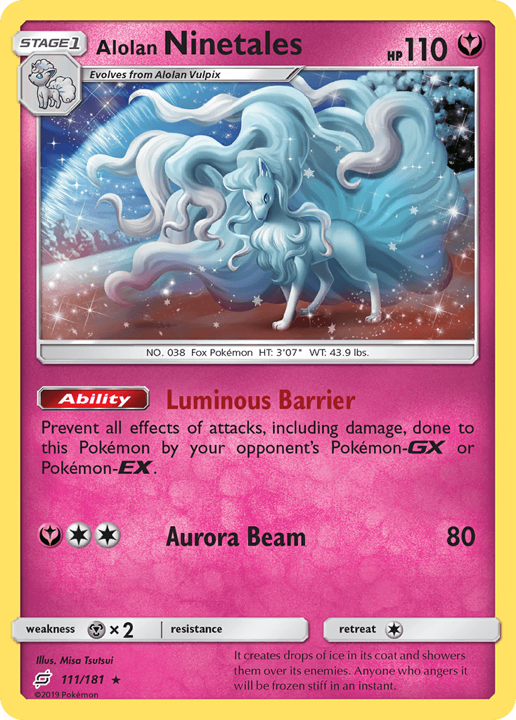 Alolan Ninetales — SM - Team Up Pokémon TCG card by Misa Tsutsui