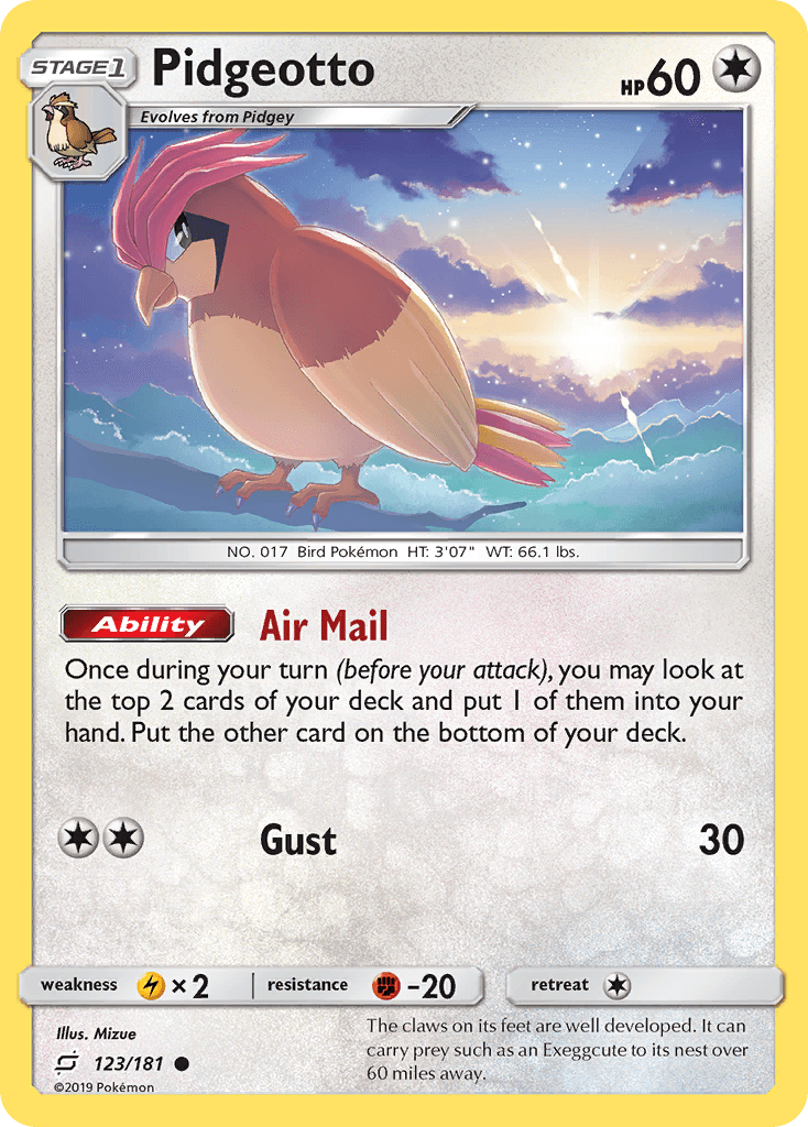Pidgeotto — SM - Team Up Pokémon TCG card by Mizue