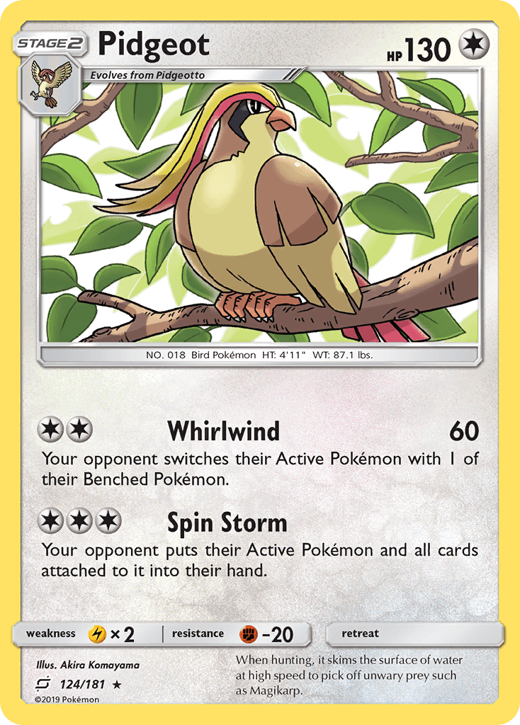 Pidgeot — SM - Team Up Pokémon TCG card by Akira Komayama