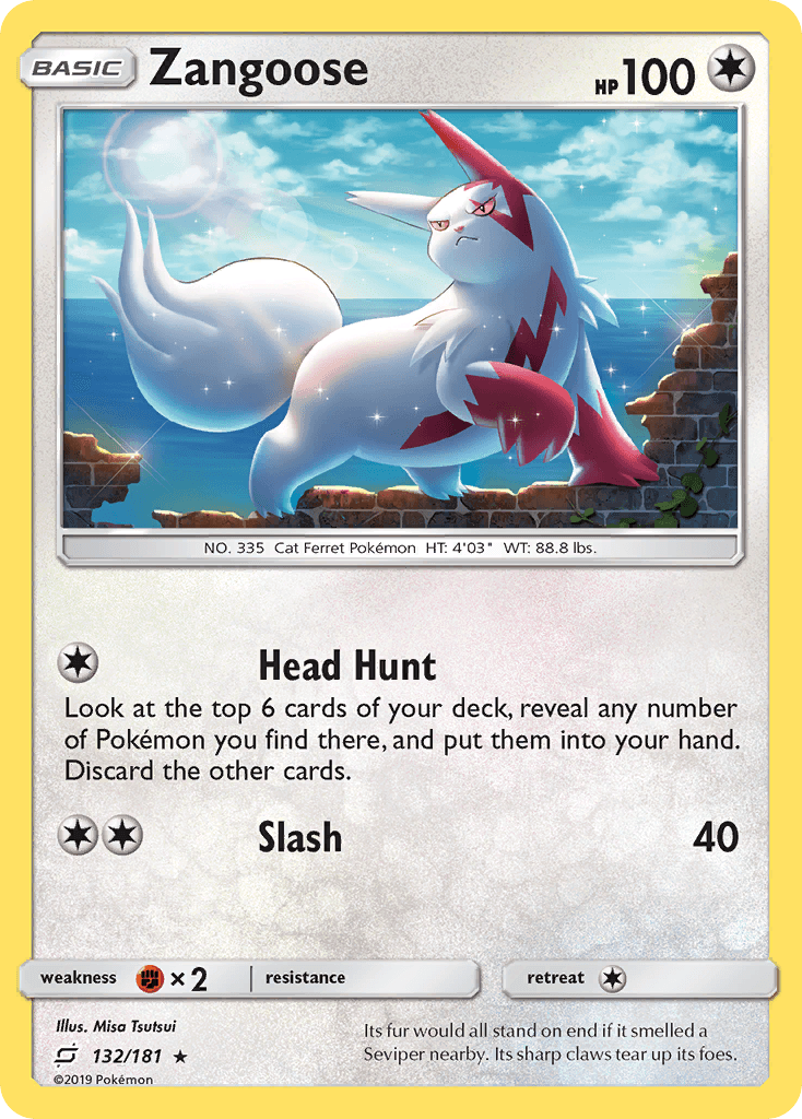 Zangoose — SM - Team Up Pokémon TCG card by Misa Tsutsui