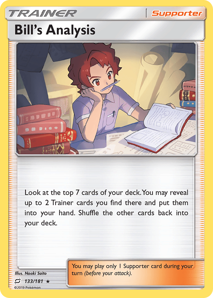 Bill's Analysis — SM - Team Up Pokémon TCG card by Naoki Saito