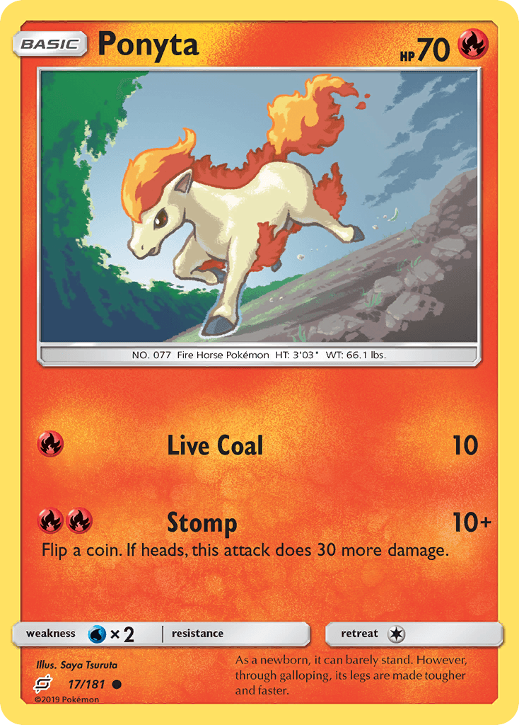 Ponyta — SM - Team Up Pokémon TCG card by Saya Tsuruta