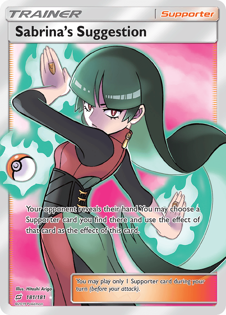 Sabrina's Suggestion (Full Art) — SM - Team Up Pokémon TCG card by Hasuno Aya