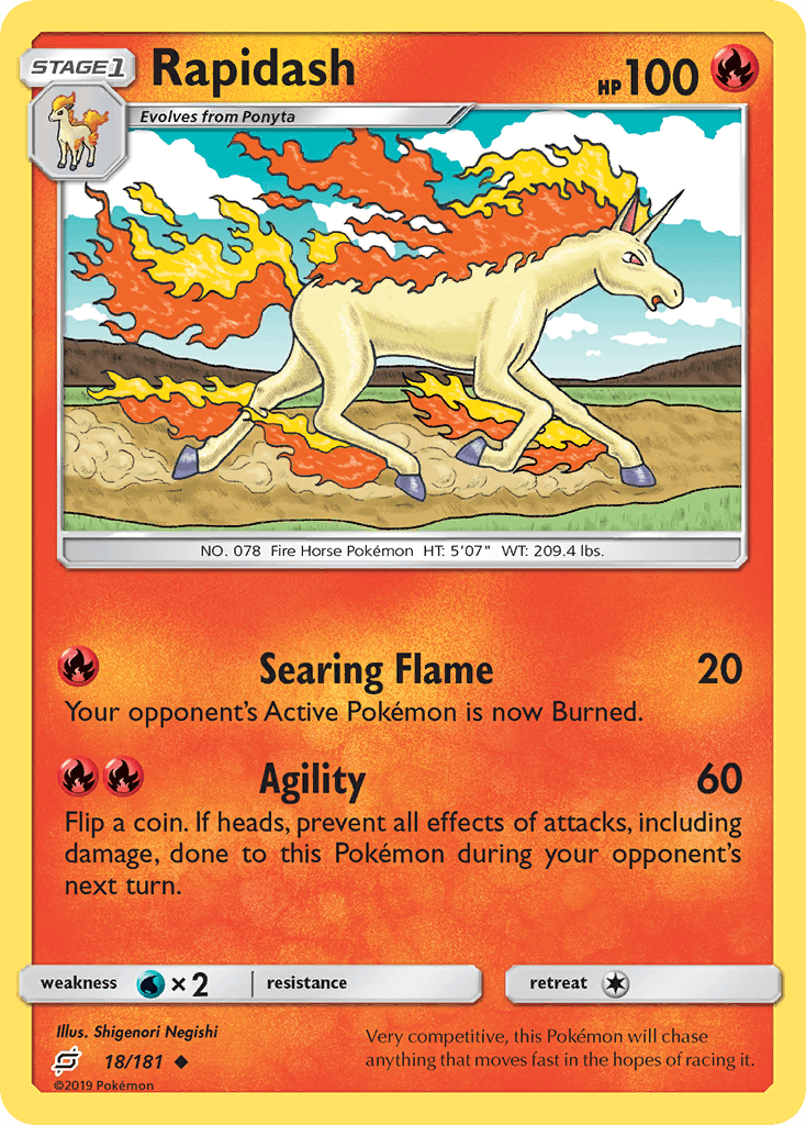 Rapidash — SM - Team Up Pokémon TCG card by Shigenori Negishi