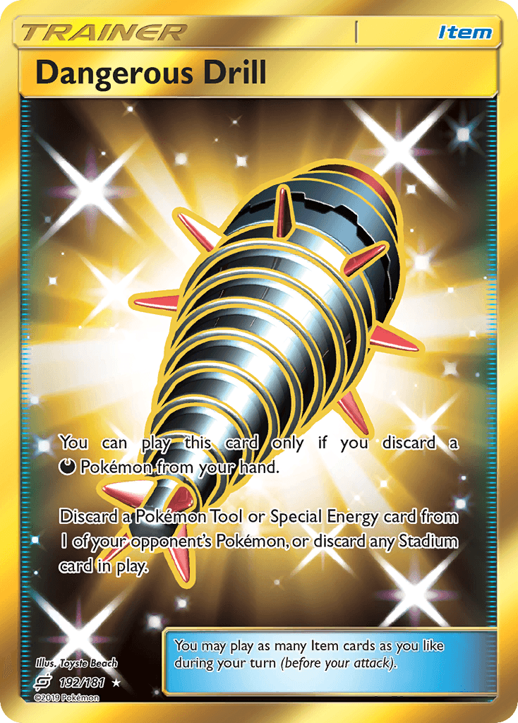Dangerous Drill (Secret) — SM - Team Up Pokémon TCG card by Yusuke Ishida
