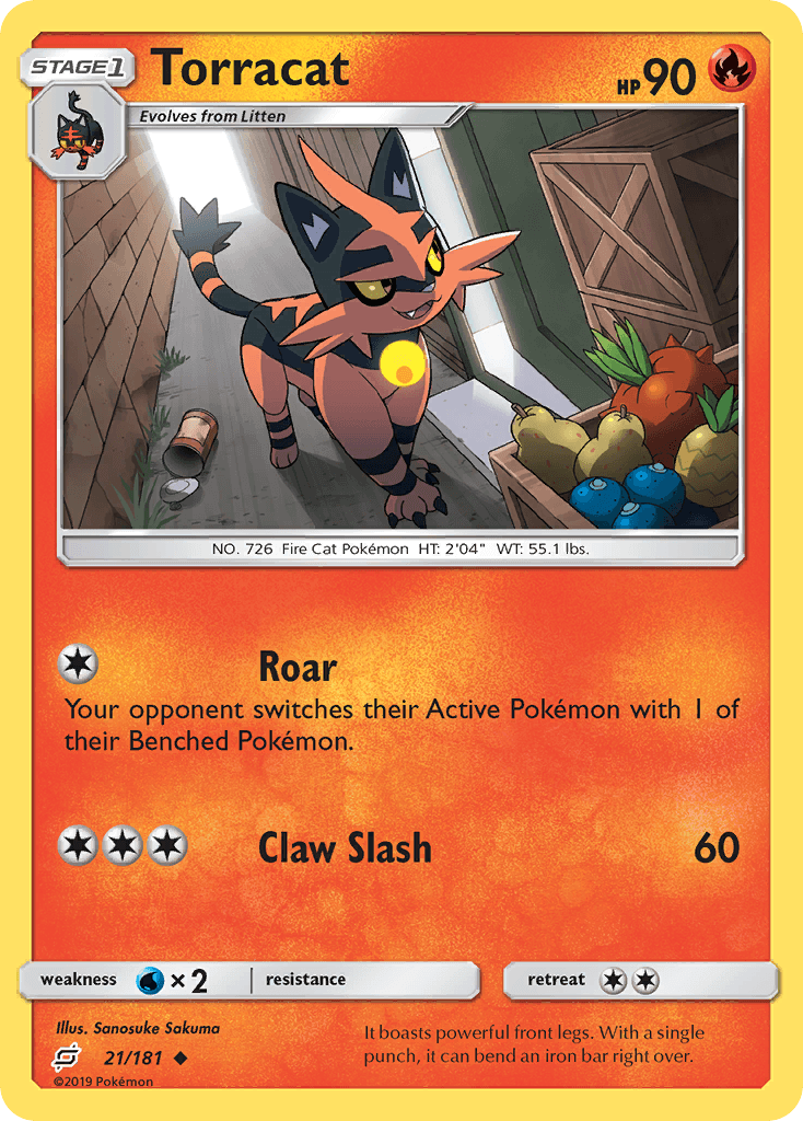 Torracat — SM - Team Up Pokémon TCG card by Sanosuke Sakuma