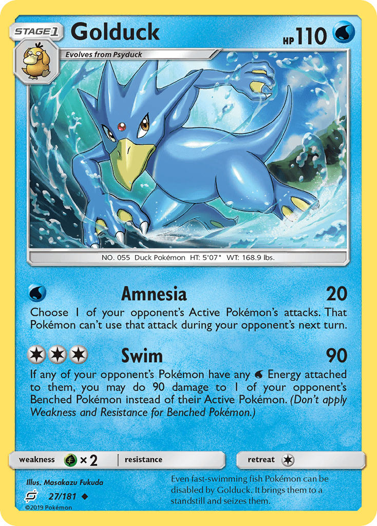 Golduck — SM - Team Up Pokémon TCG card by Masakazu Fukuda