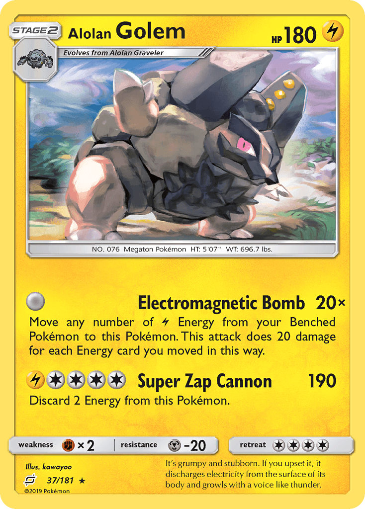 Alolan Golem — SM - Team Up Pokémon TCG card by kawayoo