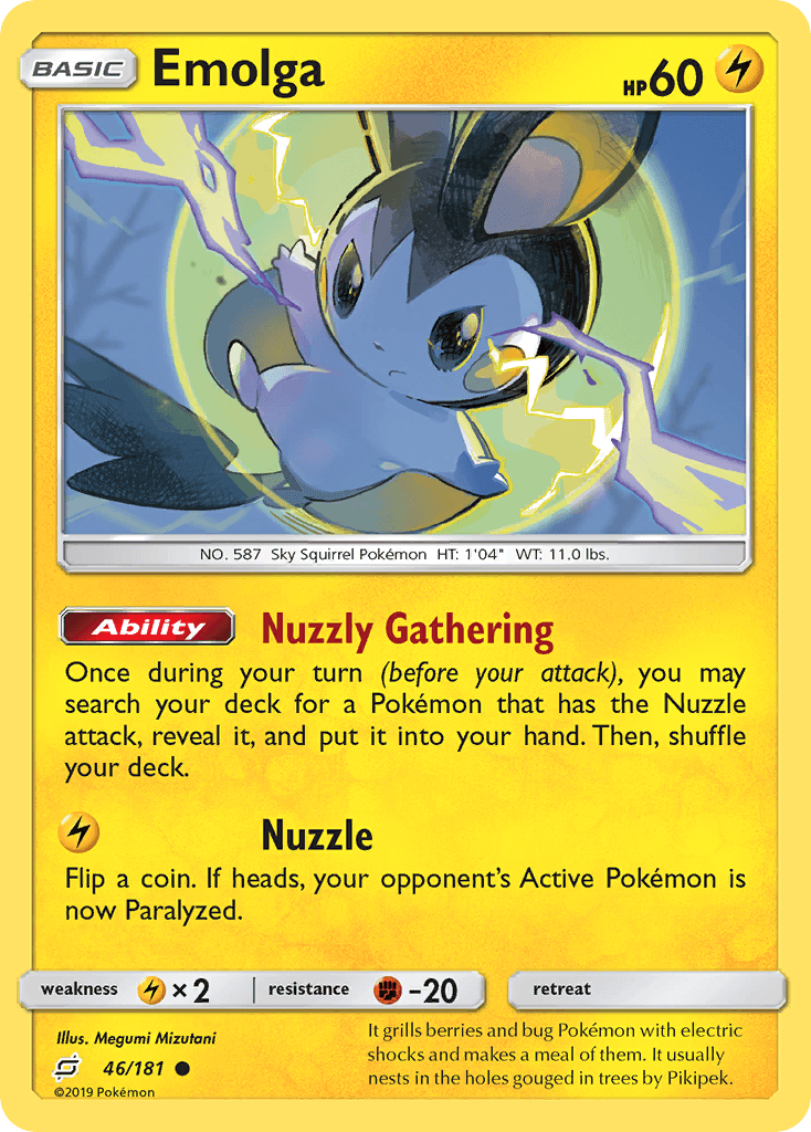 Emolga — SM - Team Up Pokémon TCG card by Megumi Mizutani