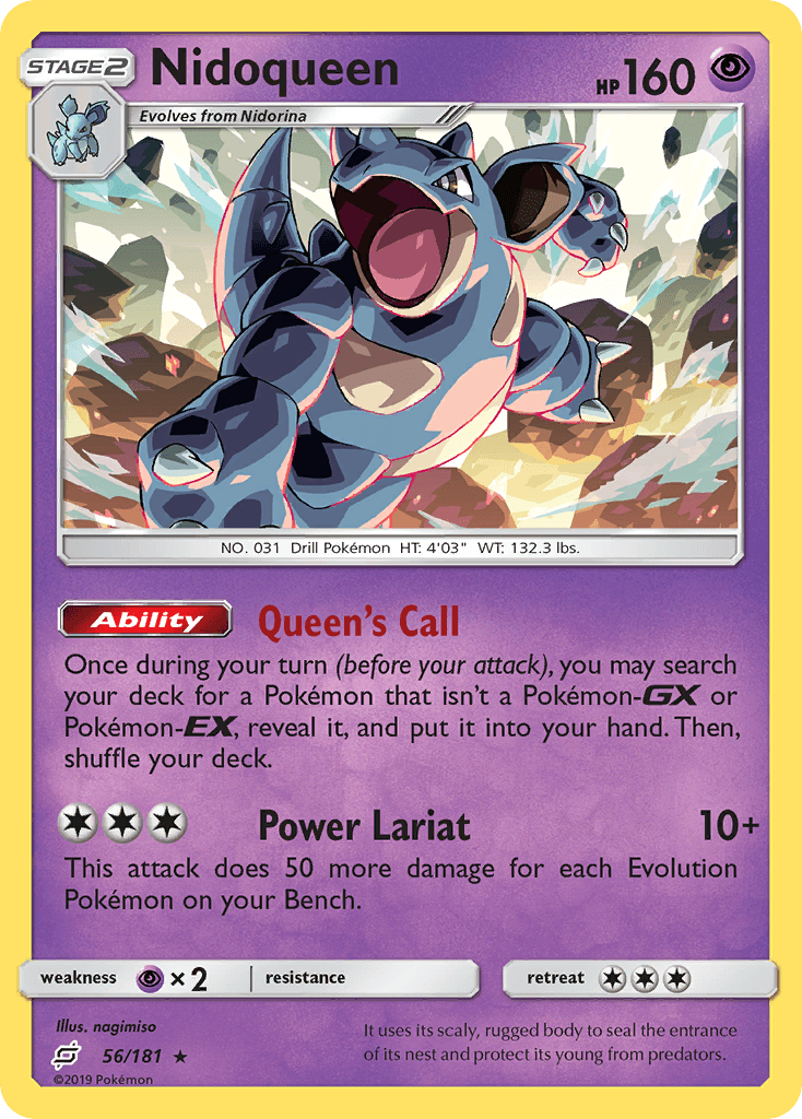 Nidoqueen — SM - Team Up Pokémon TCG card by nagimiso