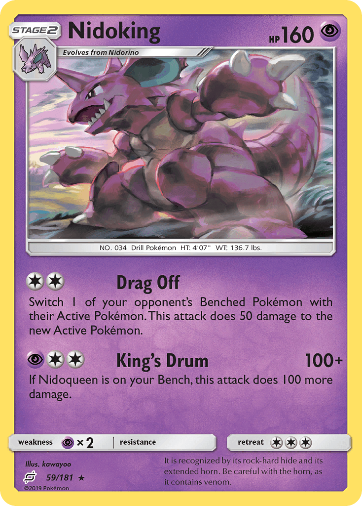 Nidoking — SM - Team Up Pokémon TCG card by kawayoo