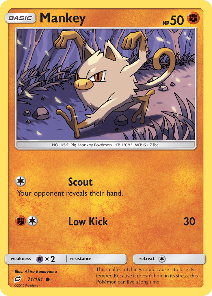 Mankey — SM - Team Up Pokémon TCG card by Akira Komayama