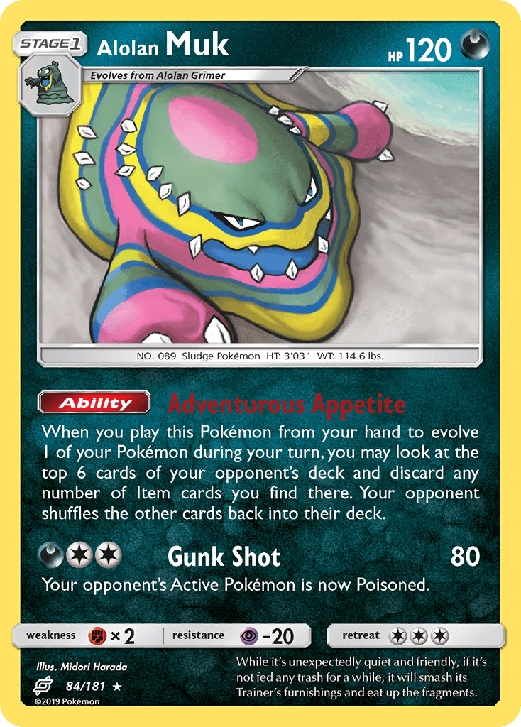 Alolan Muk — SM - Team Up Pokémon TCG card by Midori Harada