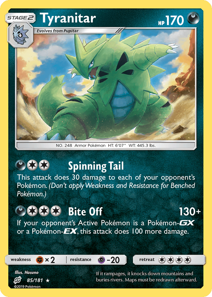 Tyranitar — SM - Team Up Pokémon TCG card by Hasuno
