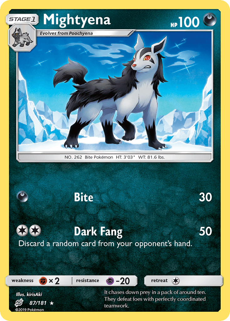 Mightyena — SM - Team Up Pokémon TCG card by kirisAki