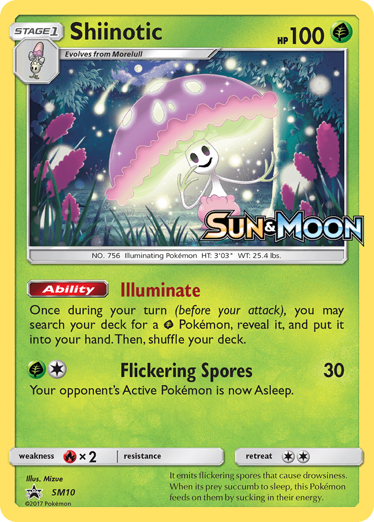Shiinotic — SM Black Star Promos Pokémon TCG card by Mizue