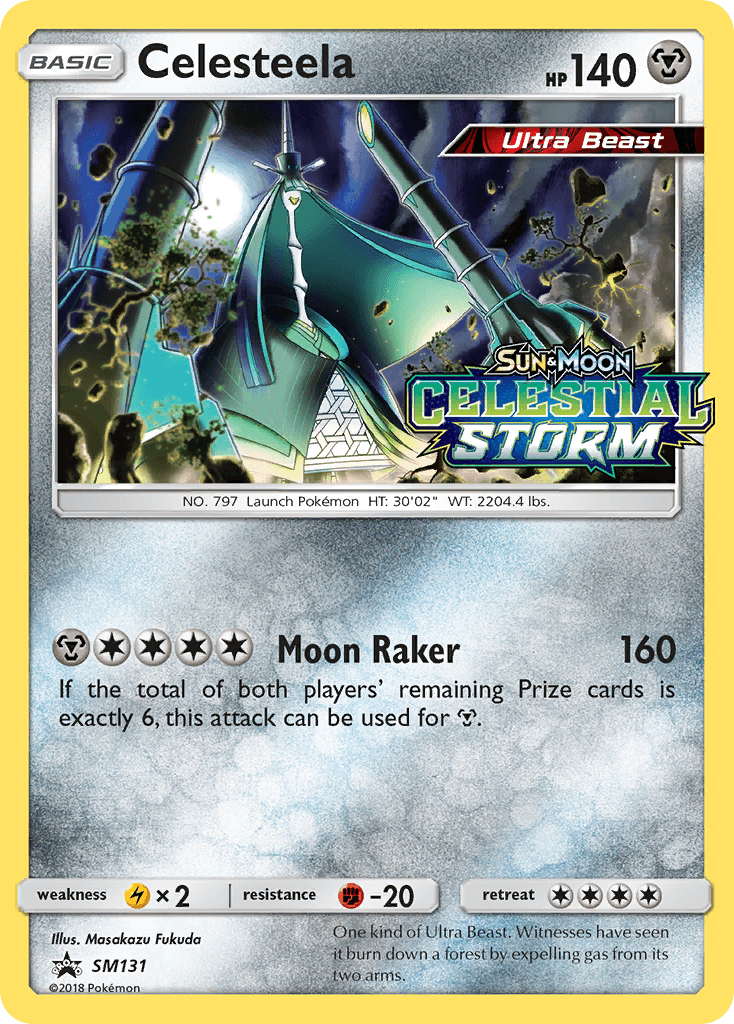 Celesteela — SM Black Star Promos Pokémon TCG card by Masakazu Fukuda