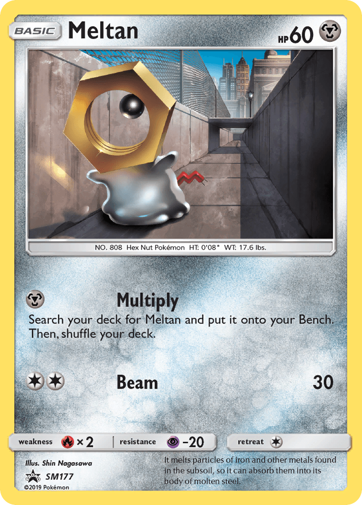 Meltan — SM Black Star Promos Pokémon TCG card by Shin Nagasawa