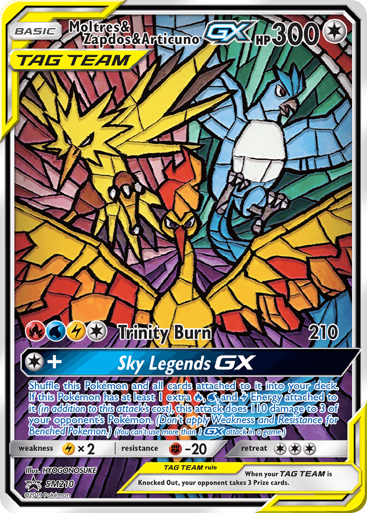 Moltres & Zapdos & Articuno-GX — SM Black Star Promos Pokémon TCG card by HYOGONOSUKE