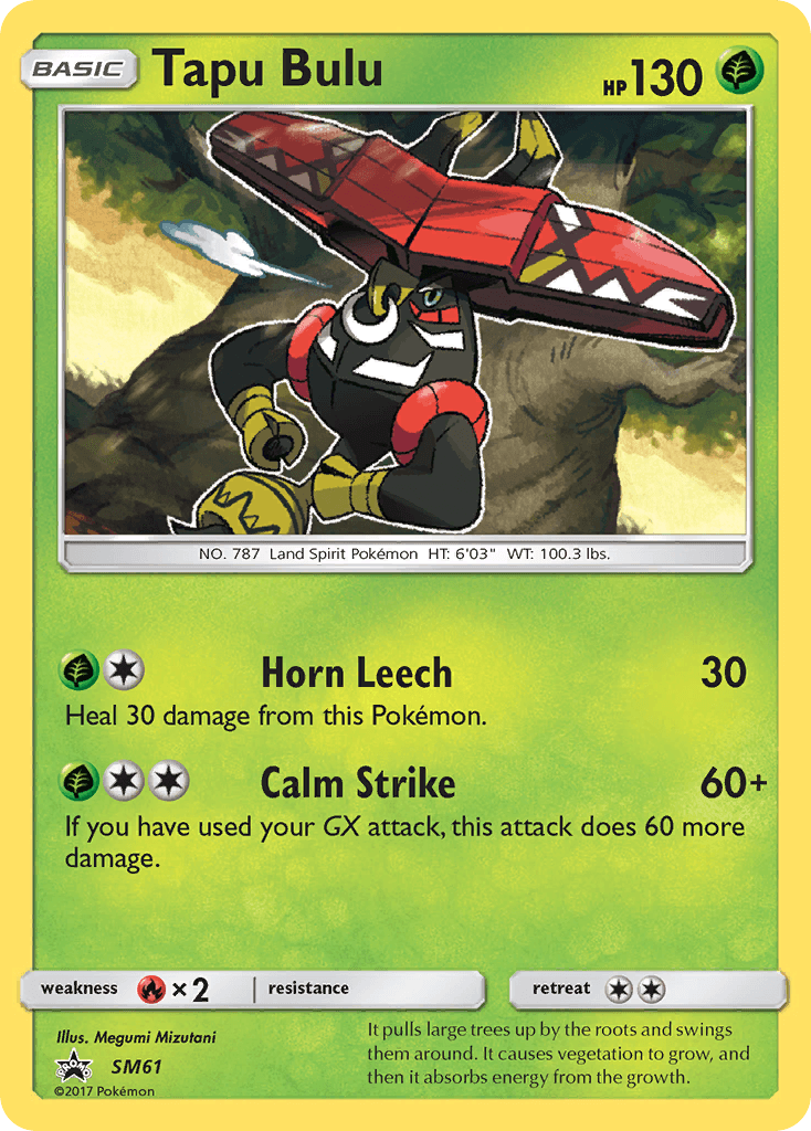 Tapu Bulu — SM Black Star Promos Pokémon TCG card by Megumi Mizutani