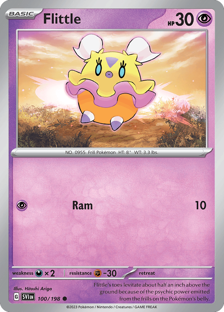 Flittle - 100/198 — SV01: Scarlet & Violet Base Set Pokémon TCG card by Hitoshi Ariga