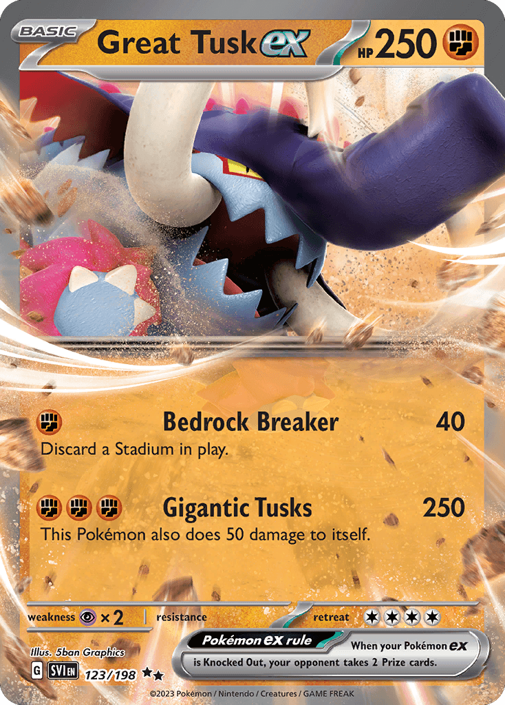 Great Tusk ex — Prize Pack Series Cards Pokémon TCG card by 5ban Graphics